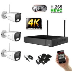   Monitorrs Security - Wifi IP 4K kamerarendszer 3 kamerával 8 Mpix. - 6125k3