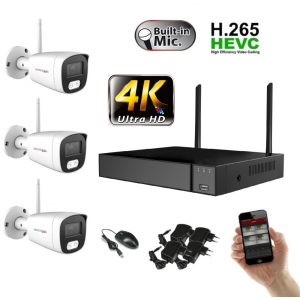 Monitorrs Security - Wifi IP 4K kamerarendszer 3 kamerával 8 Mpix. - 6125k3