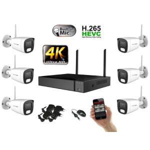 Monitorrs Security - Wifi IP 4K kamerarendszer 6 kamerával 8 Mpix. - 6125k6