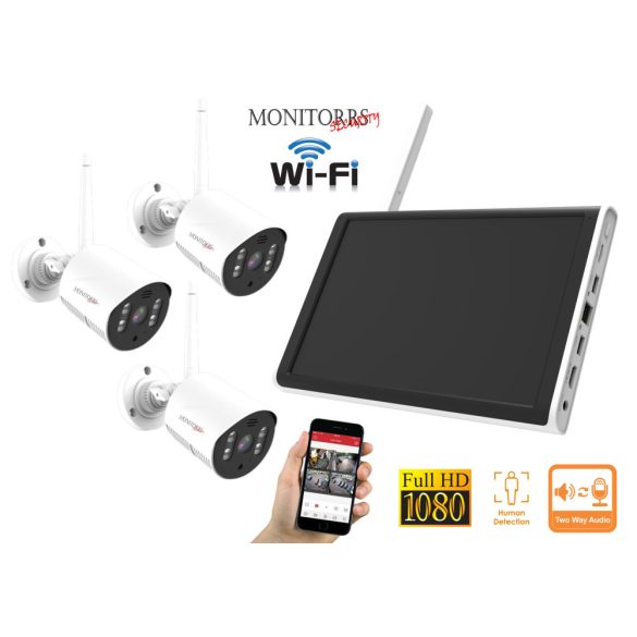 Monitorrs Security - Wifi All in One kamerarendszer 3 kamerával 3 Mpix - 6129K3