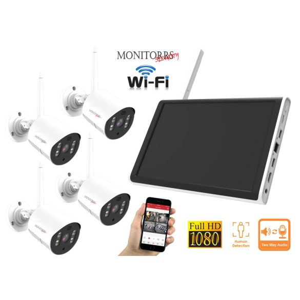 Monitorrs Security - Wifi All in One kamerarendszer 4 kamerával 3 Mpix - 6129K4
