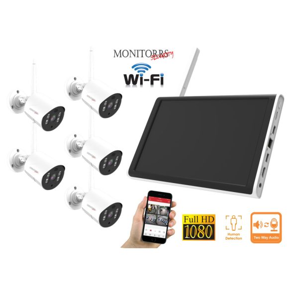 Monitorrs Security - Wifi All in One kamerarendszer 5 kamerával 3 Mpix - 6129K5