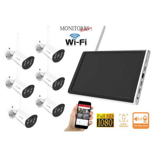 Monitorrs Security - Wifi All in One kamerarendszer 6 kamerával 3 Mpix - 6129K6