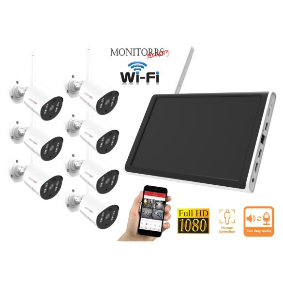 Monitorrs Security - Wifi All in One kamerarendszer 7 kamerával 3 Mpix - 6129K7