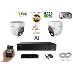 MS - AI Hybrid Light IP kamerarendszer 2 kamerával switchel 5 Mpix WD - 6141k2B