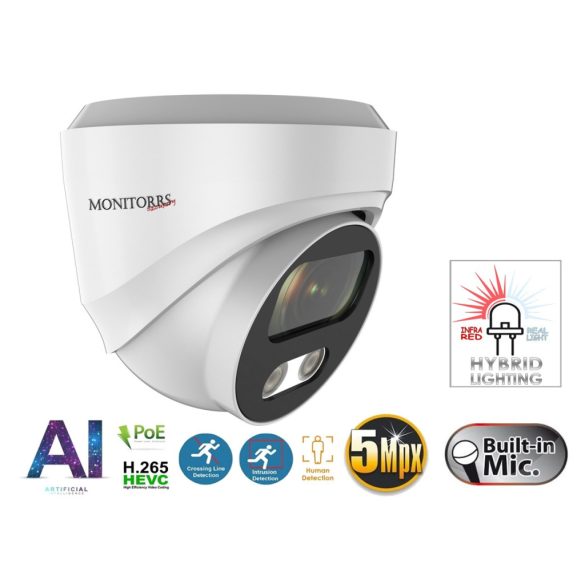 Monitorrs Security - AI Hybrid Light IP kamerarendszer 7 kamerával 5 Mpix WD - 6141k7