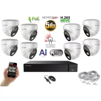   Monitorrs Security - AI Hybrid Light IP kamerarendszer 8 kamerával 5 Mpix WD - 6141k8