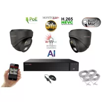   Monitorrs Security - AI Hybrid Light IP kamerarendszer 2 kamerával 5 Mpix GD - 6142k2