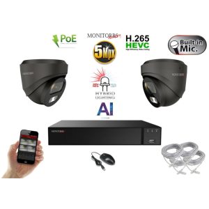 Monitorrs Security - AI Hybrid Light IP kamerarendszer 2 kamerával 5 Mpix GD - 6142k2