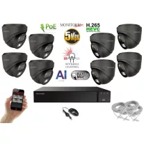   Monitorrs Security - AI Hybrid Light IP kamerarendszer 8 kamerával 5 Mpix GD - 6142k8