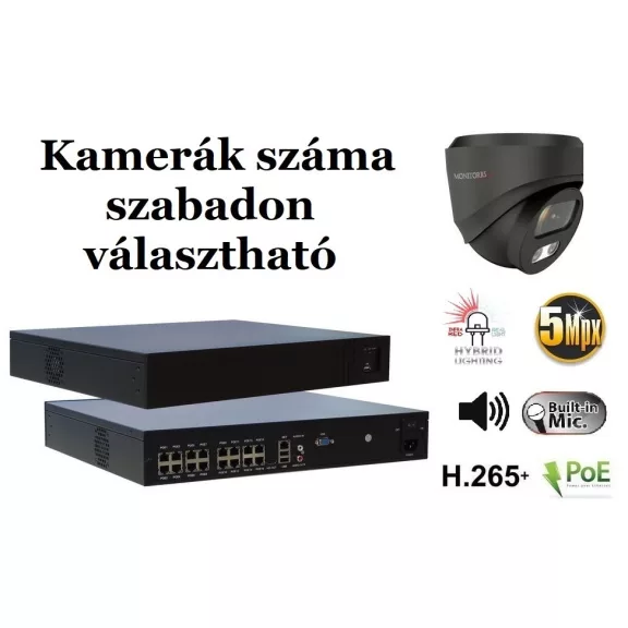 Monitorrs Security - AI Hybrid Light IP kamerarendszer 9-16 kamerával 5 Mpix GD - 6142k9-16 Monitorrs Security - AI Hybrid Light IP kamerarendszer 9-16 kamerával 5 Mpix GD - 6142k9-16