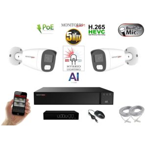 MS - AI Hybrid Light IP  kamerarendszer 2 kamerával switchel 5 Mpix WT - 6143k2B