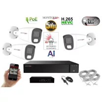   MS - AI Hybrid Light IP  kamerarendszer 3 kamerával switchel 5 Mpix WT - 6143k3B