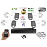 Monitorrs Security - AI Hybrid Light IP kamerarendszer 4 kamerával 5 Mpix WT - 6143k4