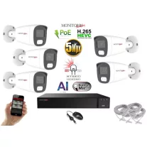   Monitorrs Security - AI Hybrid Light IP kamerarendszer 5 kamerával 5 Mpix WT - 6143k5