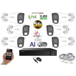   Monitorrs Security - AI Hybrid Light IP kamerarendszer 6 kamerával 5 Mpix WT - 6143k6