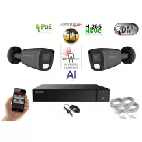   Monitorrs Security - AI Hybrid Light IP kamerarendszer 2 kamerával 5 Mpix GT - 6144k2
