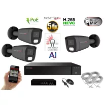   MS - AI Hybrid Light IP  kamerarendszer 3 kamerával switchel 5 Mpix GT - 6144k3B
