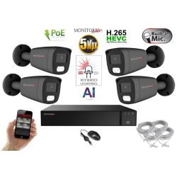   Monitorrs Security - AI Hybrid Light IP kamerarendszer 4 kamerával 5 Mpix GT - 6144k4