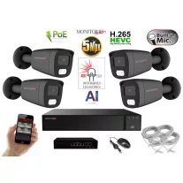   MS - AI Hybrid Light IP  kamerarendszer 4 kamerával switchel 5 Mpix GT - 6144k4B