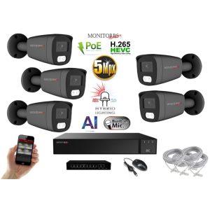 MS - AI Hybrid Light IP kamerarendszer 5 kamerával switchel 5 Mpix GT - 6144k5B