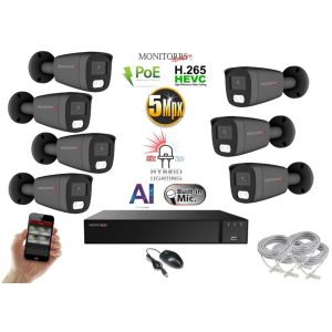Monitorrs Security - AI Hybrid Light IP kamerarendszer 7 kamerával 5 Mpix GT - 6144k7