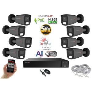 Monitorrs Security - AI Hybrid Light IP kamerarendszer 8 kamerával 5 Mpix GT - 6144k8