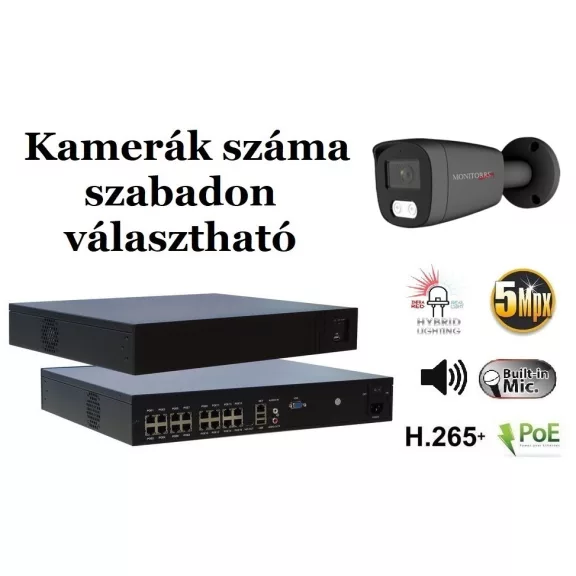 Monitorrs Security - AI Hybrid Light IP kamerarendszer 9-16 kamerával 5 Mpix GT - 6144k9-16 Monitorrs Security - AI Hybrid Light IP kamerarendszer 9-16 kamerával 5 Mpix GT - 6144k9-16