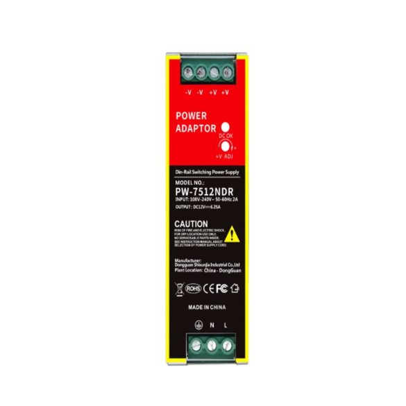 MS - 7512NDR ipari tápegység 12V 6.25A 75W DIN - 6145