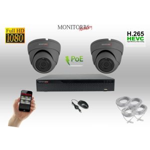 Monitorrs Security - IP Dóm kamerarendszer 2 kamerával 2 Mpix - 6169K2