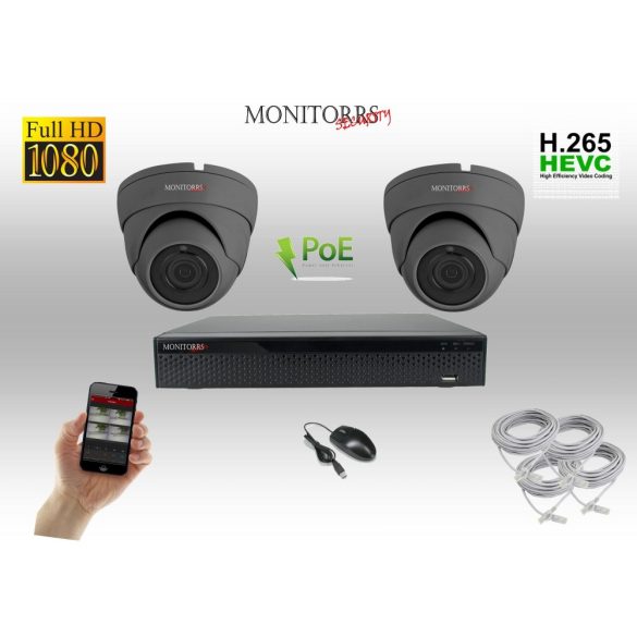 Monitorrs Security - IP Dóm kamerarendszer 2 kamerával 2 Mpix - 6169K2