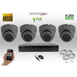   Monitorrs Security - IP Dóm kamerarendszer 4 kamerával 2 Mpix - 6169K4