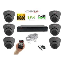   Monitorrs Security - IP Dóm kamerarendszer 6 kamerával 2 Mpix - 6169K6