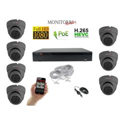   Monitorrs Security - IP Dóm kamerarendszer 7 kamerával 2 Mpix - 6169K7