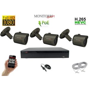 Monitorrs Security - IP kamerarendszer 3 kamerával 2 Mpix - 6170K3