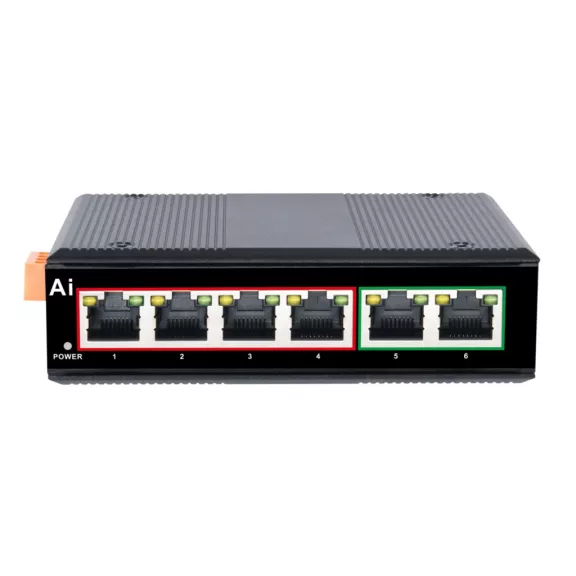 MS F0420FPI - Ipari PoE switch 4+2 port 10/100M DC:44-55V - 6171 MS F0420FPI - Ipari PoE switch 4+2 port 10/100M DC:44-55V - 6171