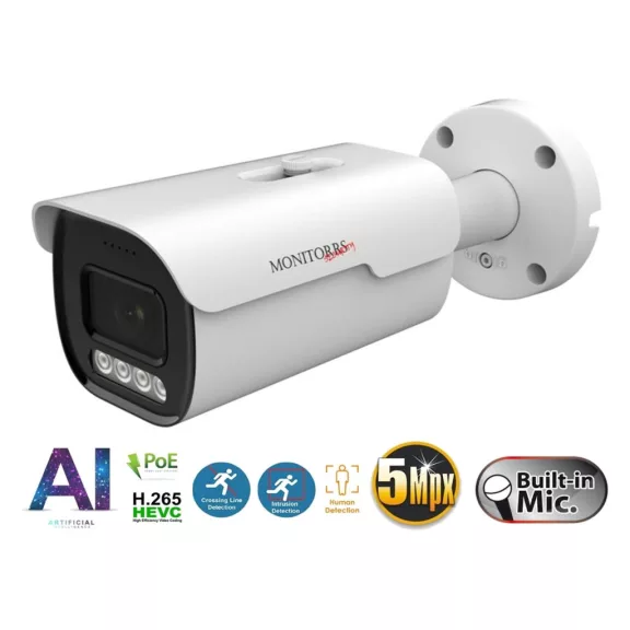 Monitorrs Security - AI IP csőkamera 5 Mpix, PoE, 5 x zoom, Auto focus (6185) Monitorrs Security - AI IP csőkamera 5 Mpix, PoE, 5 x zoom, Auto focus (6185)