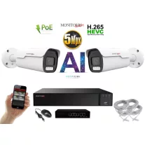   MS - AI IP park kamerarendszer 2 kamerával switchel 5 Mpix - 6185K2B