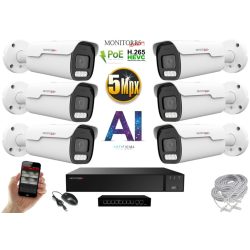   MS - AI IP park kamerarendszer 6 kamerával switchel 5 Mpix - 6185K6B