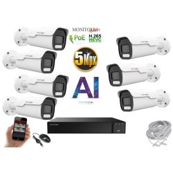   Monitorrs Security - AI IP park kamerarendszer 7 kamerával 5 Mpix - 6185K7