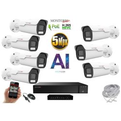   MS - AI IP park kamerarendszer 7 kamerával switchel 5 Mpix - 6185K7B