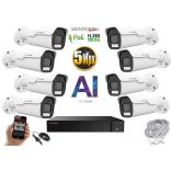 Monitorrs Security - AI IP park kamerarendszer 8 kamerával 5 Mpix - 6185K8