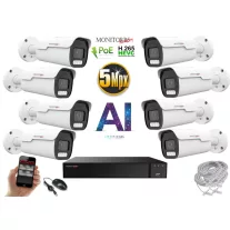   Monitorrs Security - AI IP park kamerarendszer 8 kamerával 5 Mpix - 6185K8