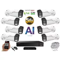   MS - AI IP park kamerarendszer 8 kamerával switchel 5 Mpix - 6185K8B