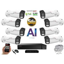   MS - AI IP park kamerarendszer 8 kamerával switchel 5 Mpix - 6185K8B
