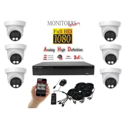   Monitorrs Security - AHD dóm kamerarendszer 6 kamerával 2 Mpix - 6196K6