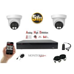   Monitorrs Security - AHD dóm kamerarendszer 2 kamerával 5 Mpix - 6197K2