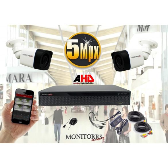 Monitorrs Security - AHD kamerarendszer 2 kamerával 5 Mpix - 6198K2