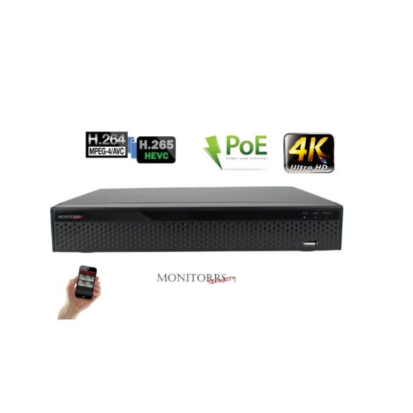 Monitorrs Security - 9 csatornás IP NVR rögzítő, 4 x PoE - 6206