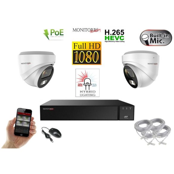 Monitorrs Security - Hybrid Light IP kamerarendszer 2 kamerával 2 Mpix WD - 6211K2